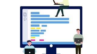 ウェブ制作をする人のイラスト